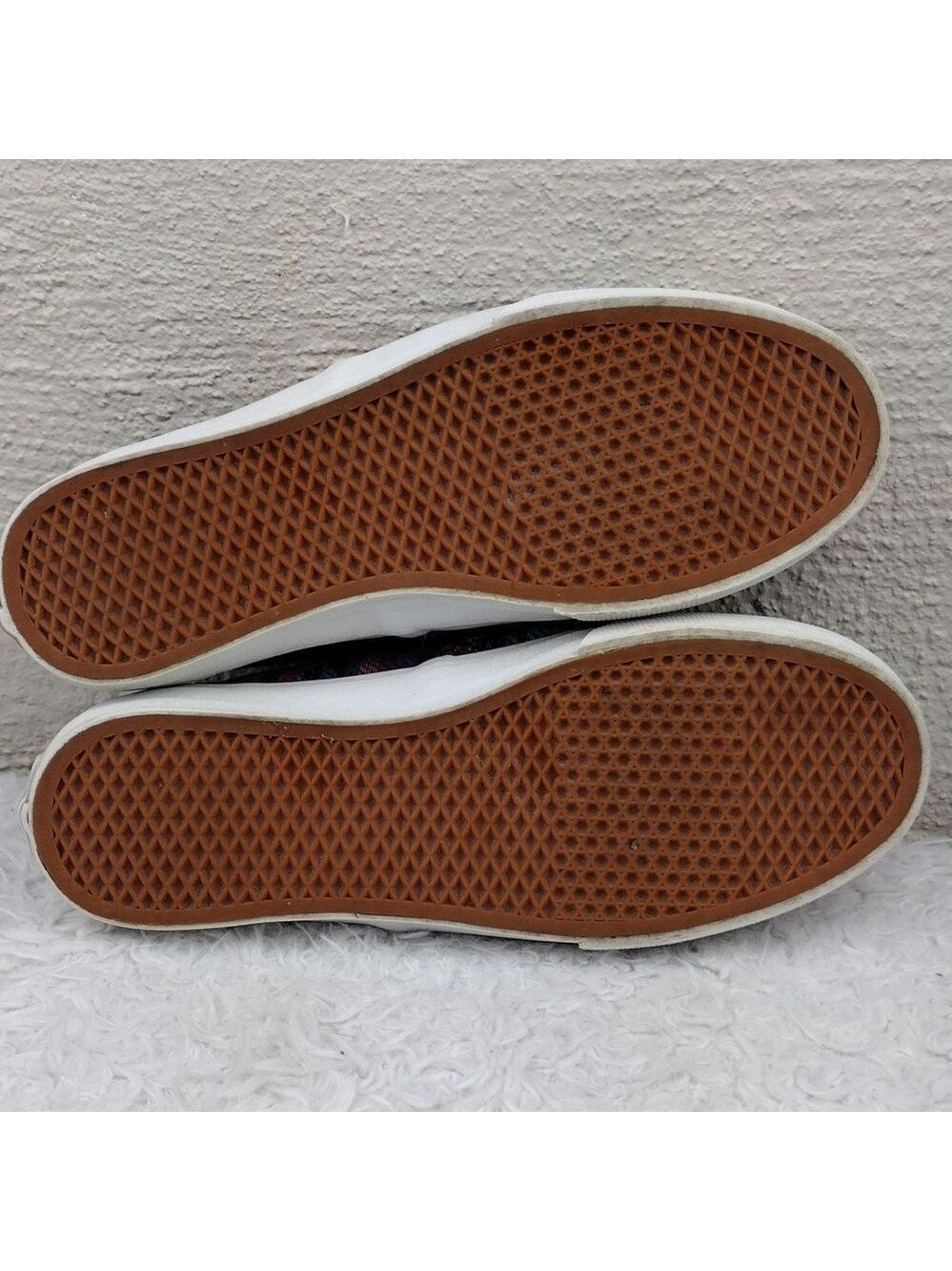 Vans Off The Wall Purple Geometric Fabric Upper Lace Less Low Top Sneaker Shoe - Picture 7 of 16
